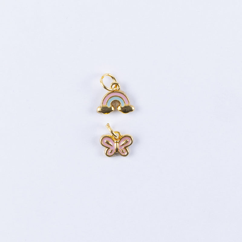 PINGENTE OURO ARCO-IRIS + BORBOLETA