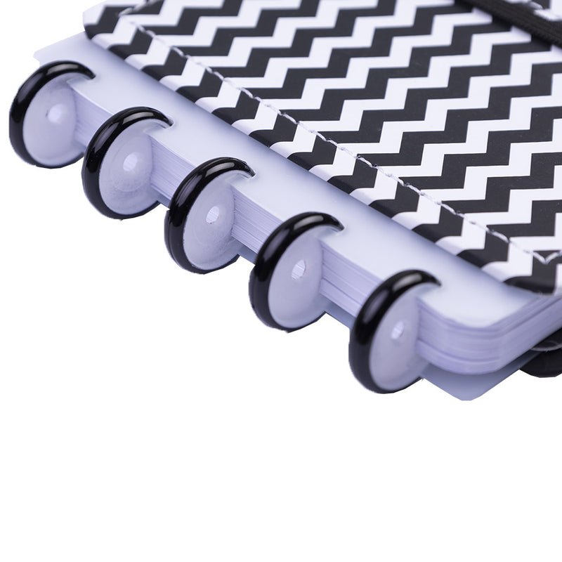 CADERNO DISKÔ CHEVRON NEGRO POCKET