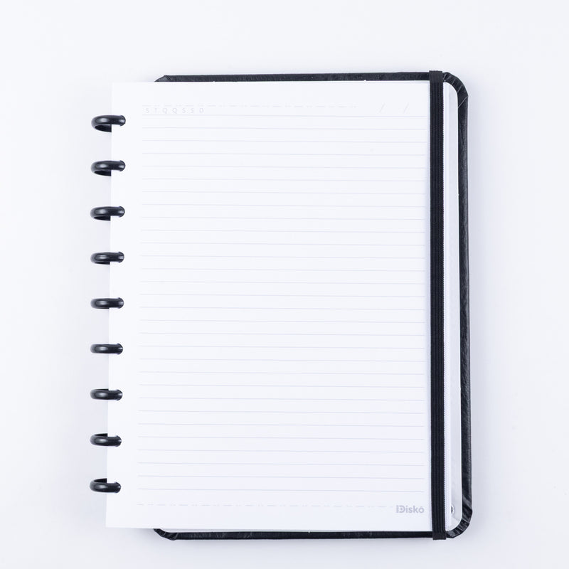 CADERNO DISKÔ COURO BLACK M