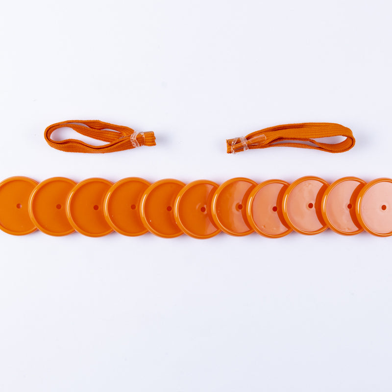 KIT 11 DISCOS + ELASTICO LARANJA 35MM