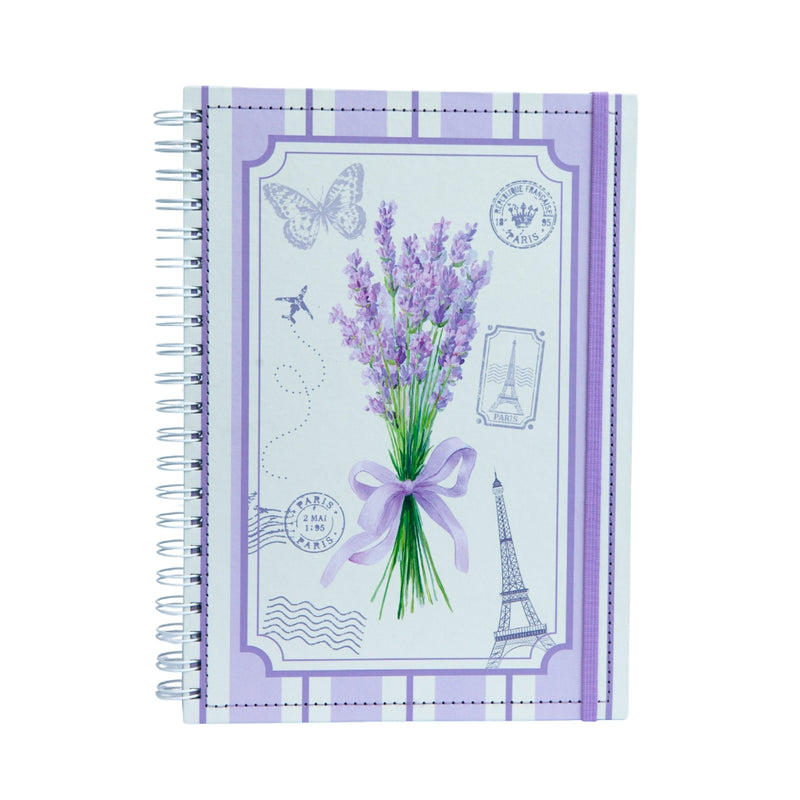 CADERNO WIREO LAVANDA