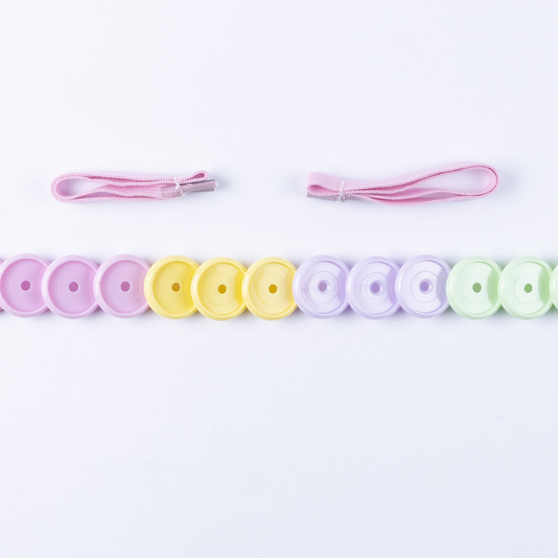 KIT 13 DISCOS + ELASTICO TONS PASTEIS 24MM