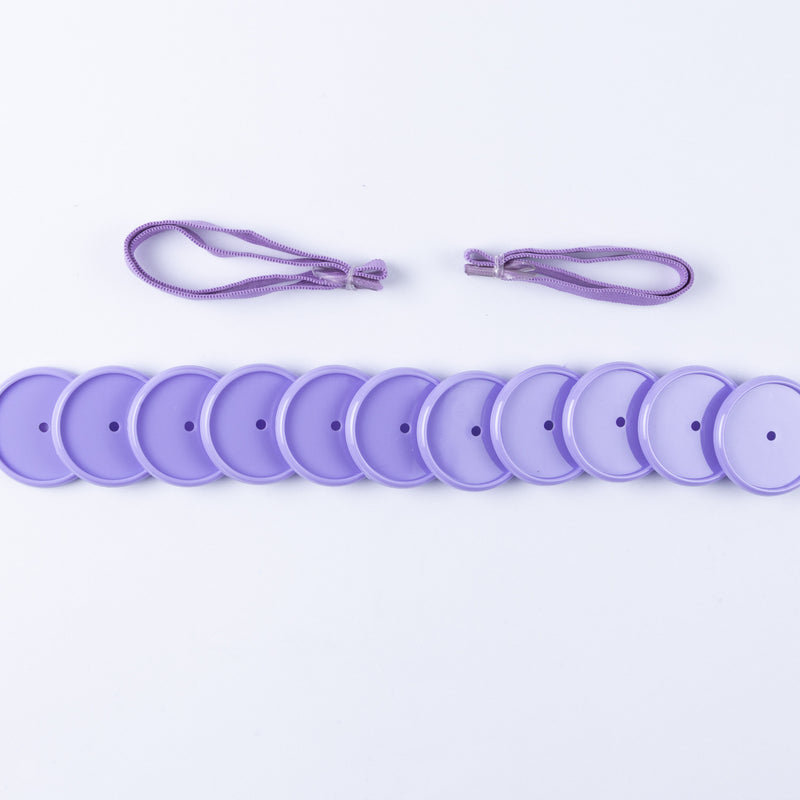 KIT 11 DISCOS + ELASTICO LILAS 35MM