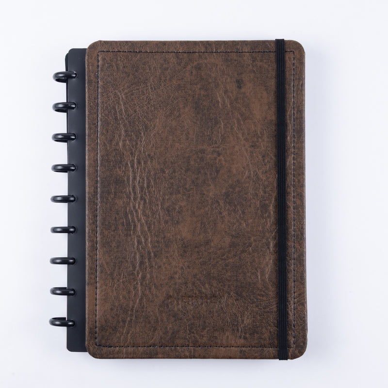 CADERNO PLANNER DISKÔ COURO BROWN M
