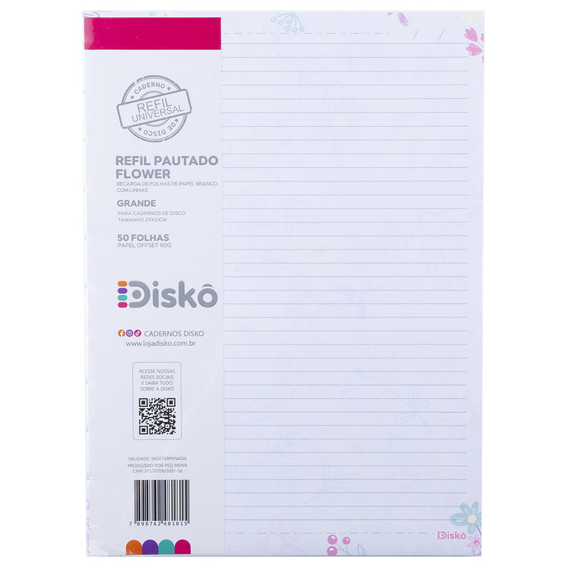 REFIL DISKÔ ALL FLOWER 50 FOLHAS 90G G