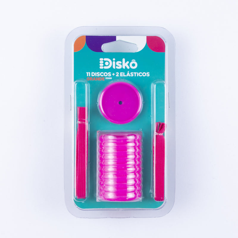 KIT 11 DISCOS + ELASTICO PINK 35MM