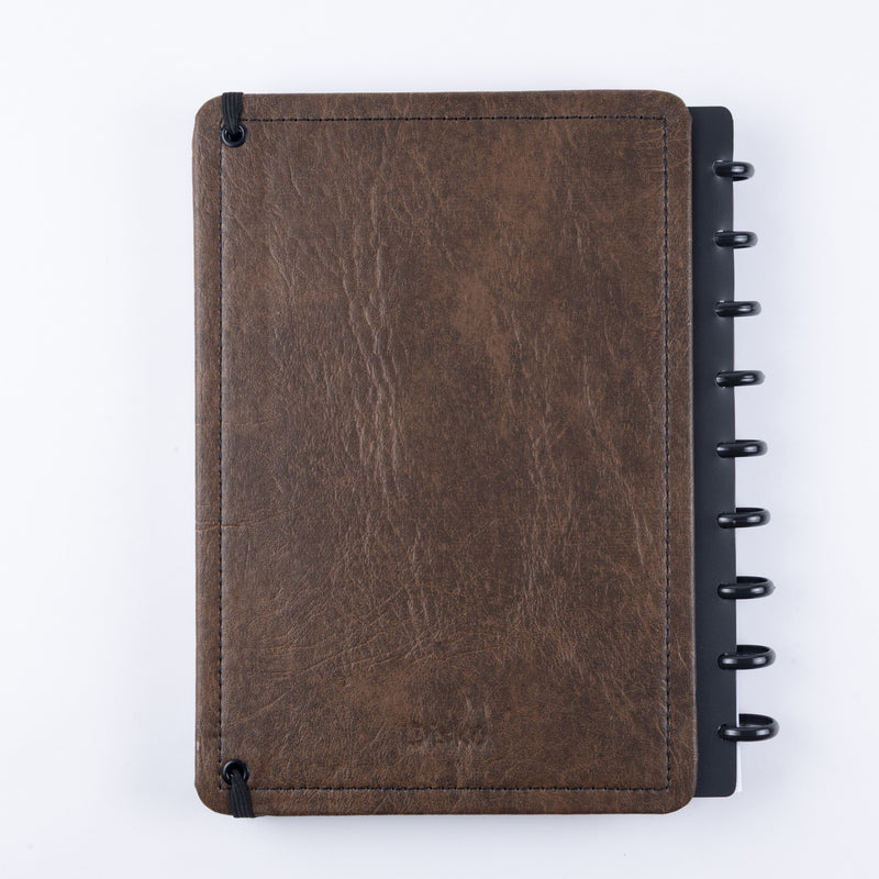 CADERNO PLANNER DISKÔ COURO BROWN M