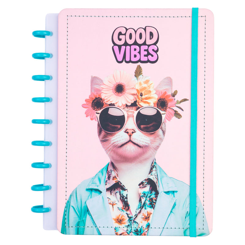 CADERNO DISKÔ GOOD VIBES GATO M