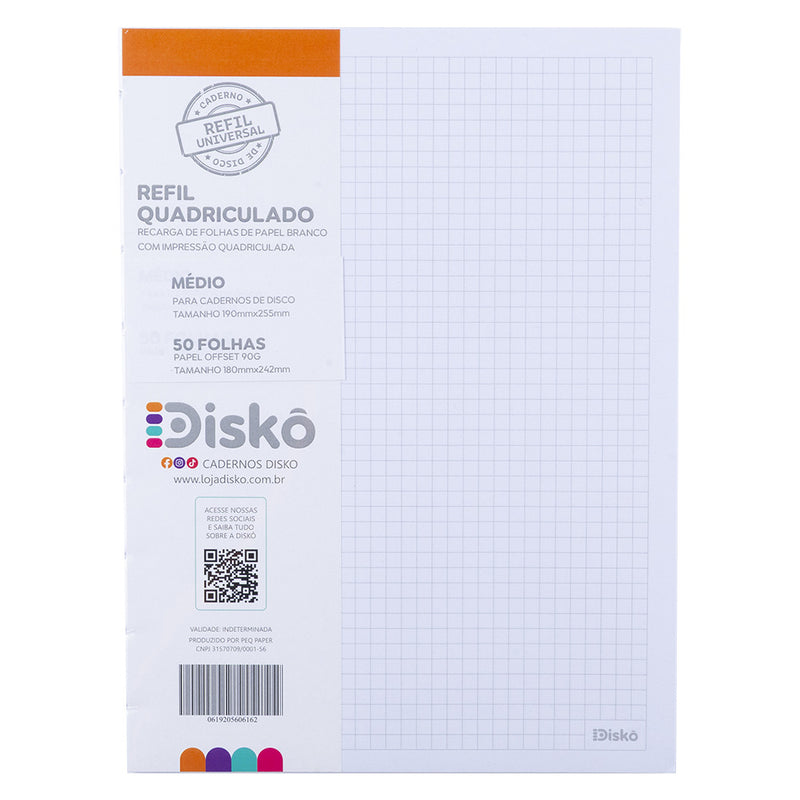 REFIL DISKÔ 50 FLS QUADRICULADAS M
