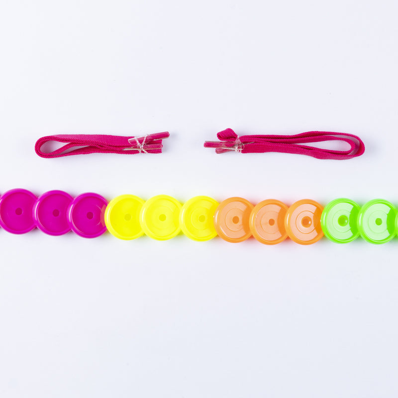 KIT 13 DISCOS + ELASTICO TONS NEON SOLIDO 24MM