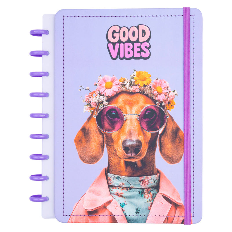 CADERNO DISKÔ GOOD VIBES CACHORRO M