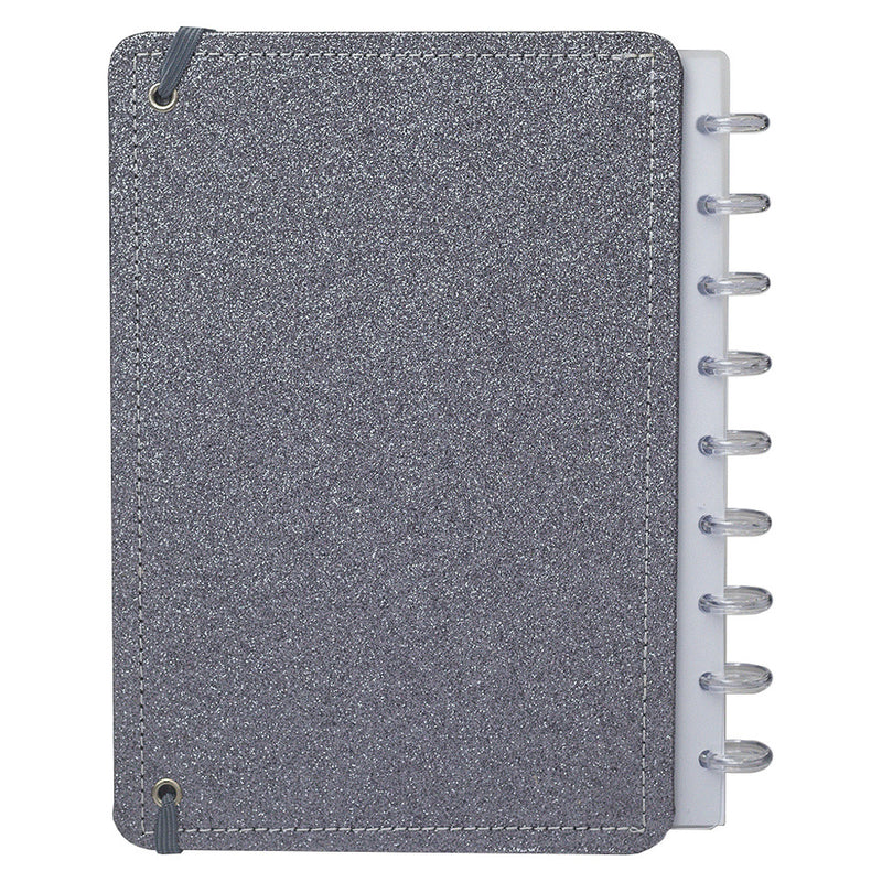 CADERNO DISKÔ SHINE PRATA M