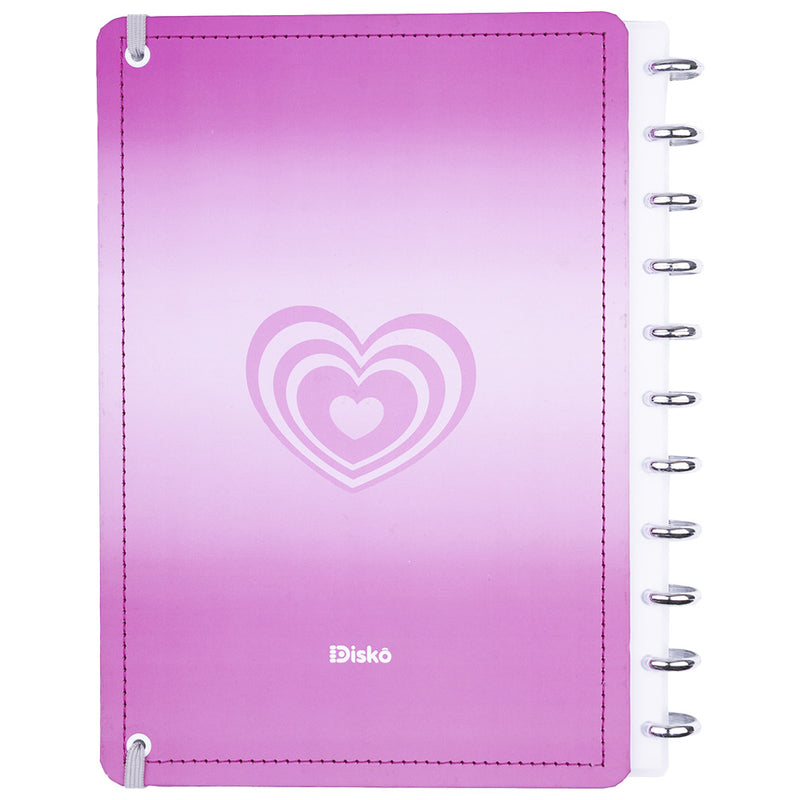 CADERNO DISKÔ MIL CORACOES ROSA G