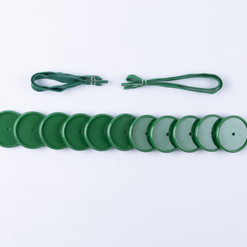 KIT 11 DISCOS + ELASTICO VERDE BANDEIRA 35MM