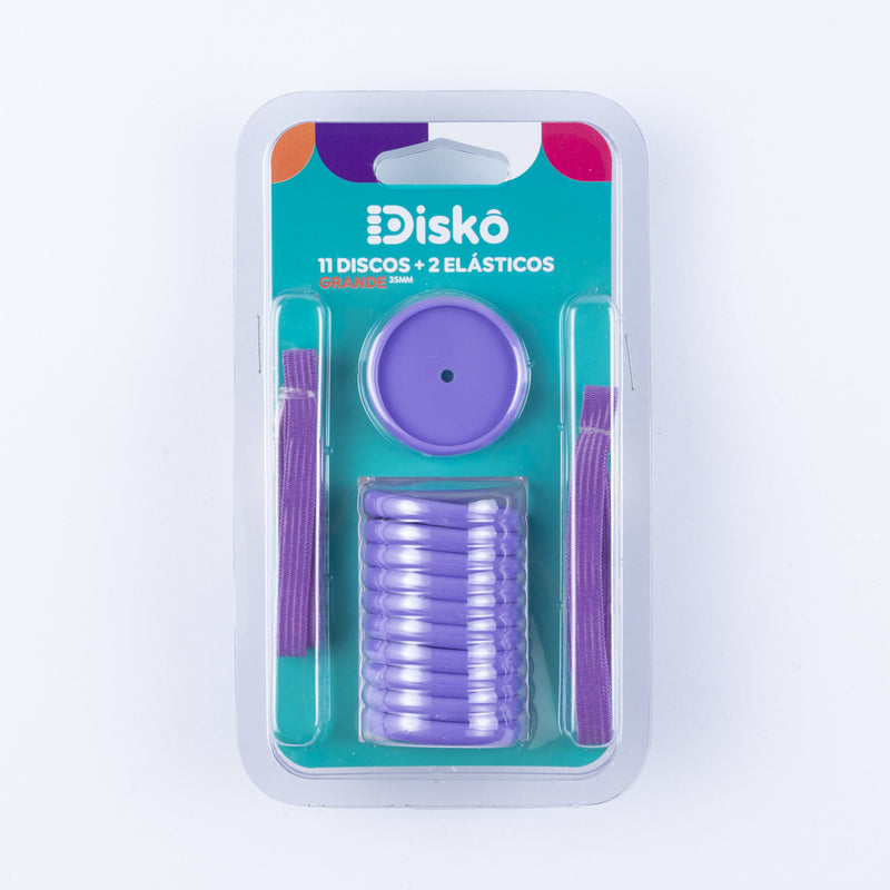 KIT 11 DISCOS + ELASTICO LILAS 35MM