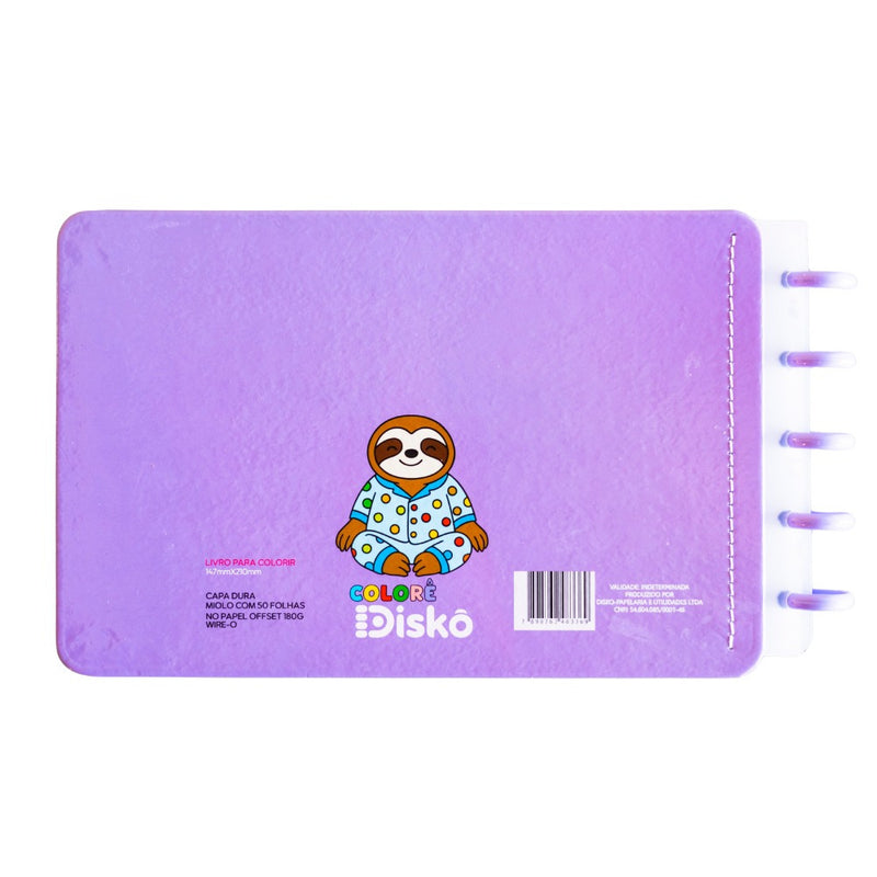 LIVRO COLORIR BICHO PREGUICA DISCO