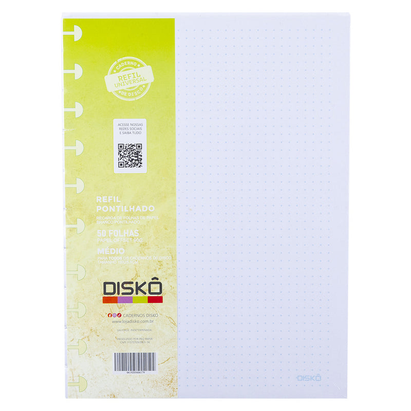 REFIL DISKÔ 50 FLS PONTILHADAS M
