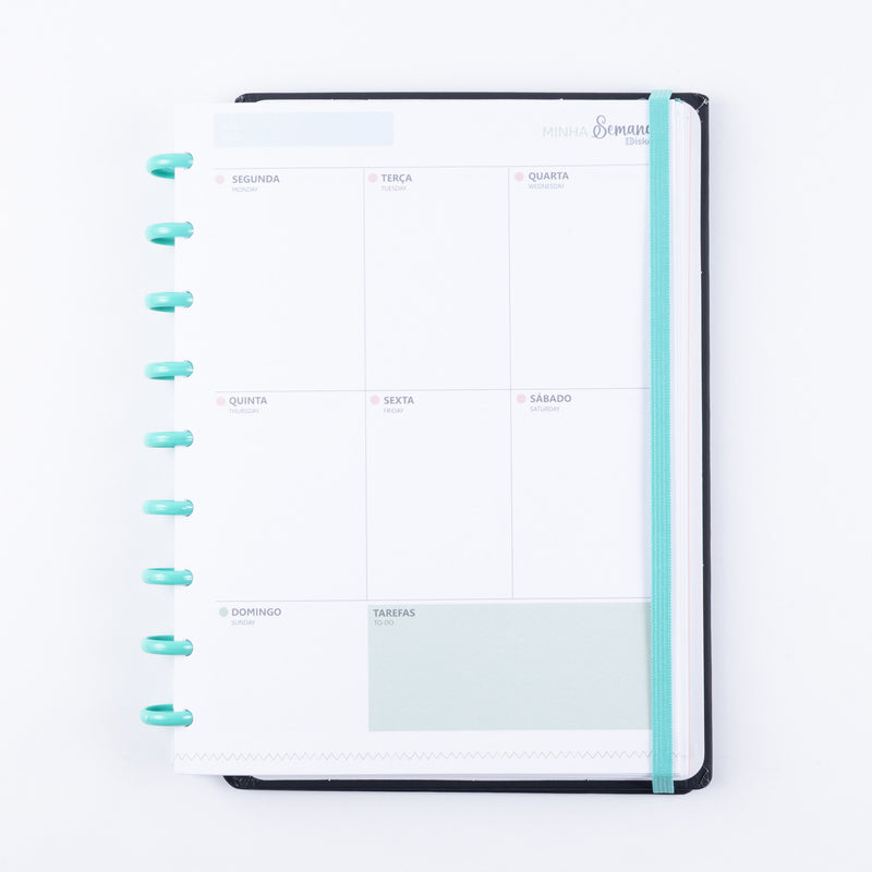 CADERNO PLANNER DISKÔ BLACK ACQUA M