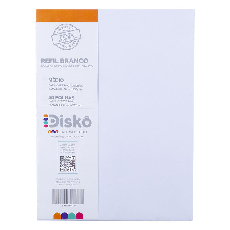 REFIL DISKÔ 50 FLS BRANCAS M