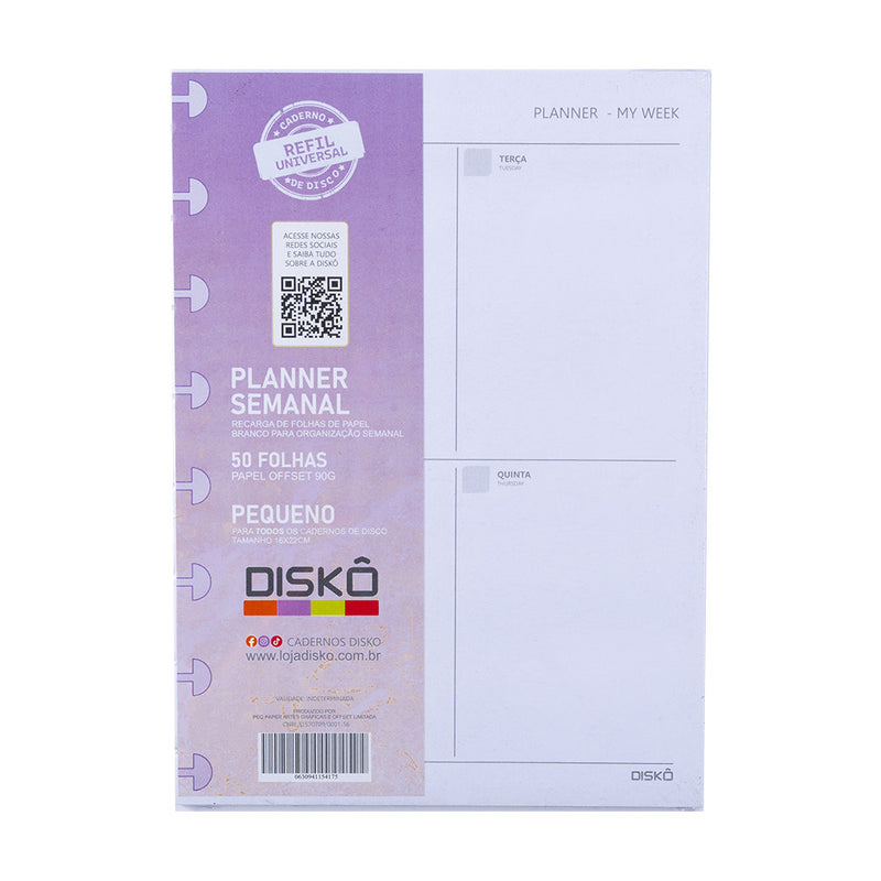 REFIL DISKÔ 50FLS PLANNER SEMANAL PB P