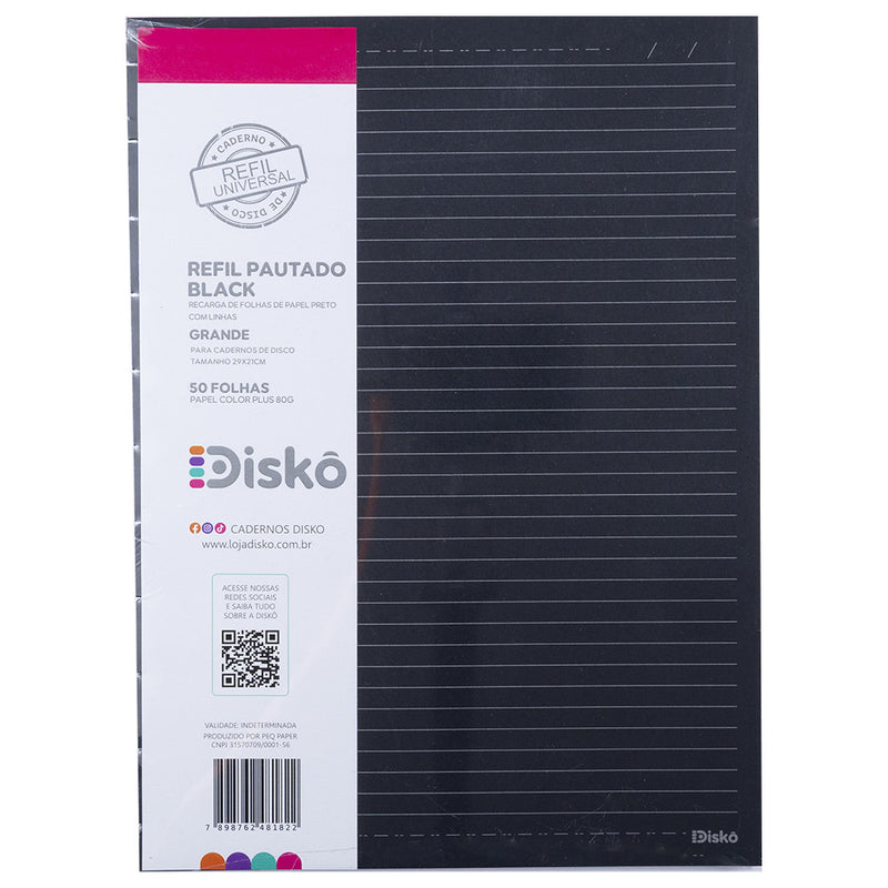 REFIL DISKÔ ALL BLACK 50 FOLHAS 80G G