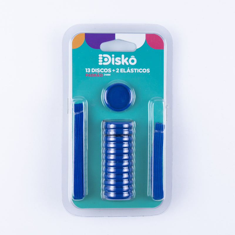 KIT 13 DISCOS + ELASTICO AZUL ROYAL 24MM