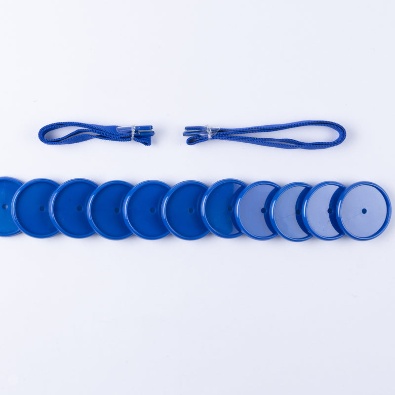 KIT 11 DISCOS + ELASTICO AZUL ROYAL 35MM