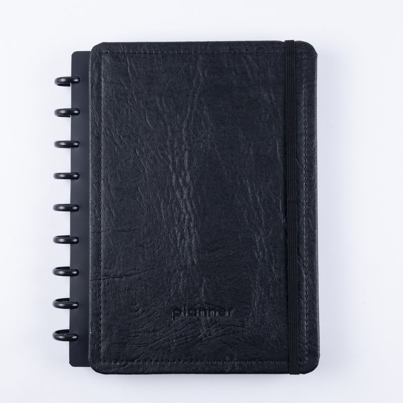 CADERNO PLANNER DISKÔ COURO BLACK M