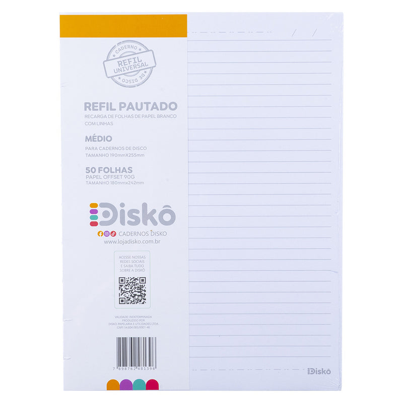 REFIL DISKÔ 50 FLS PAUTADAS M