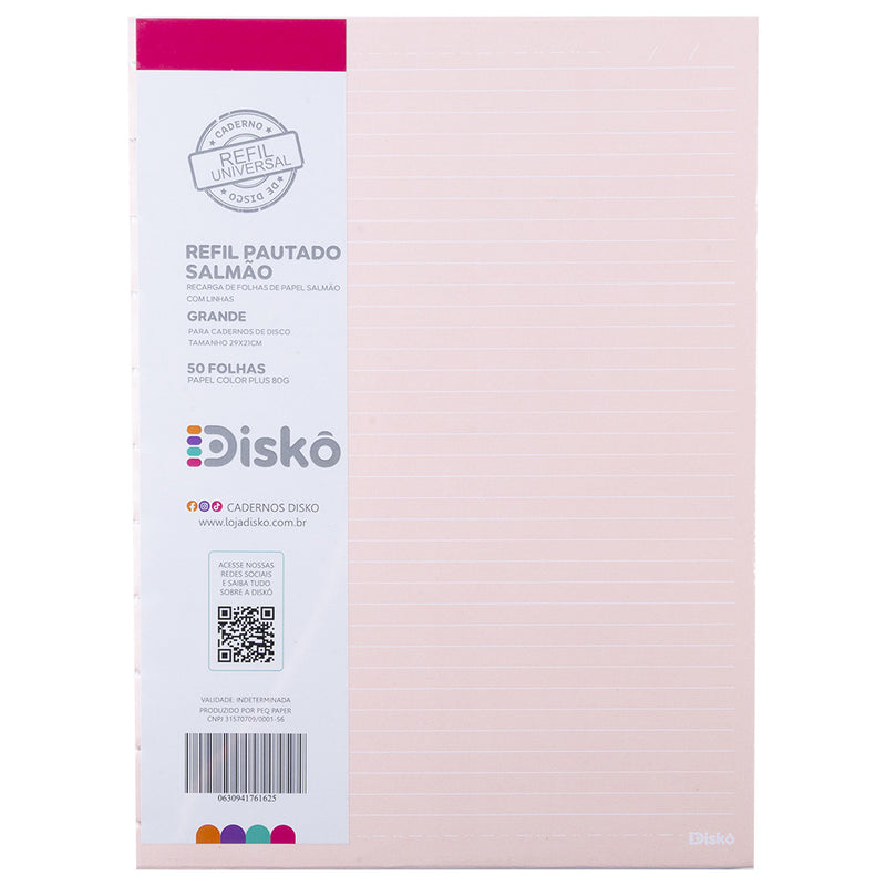 REFIL DISKÔ 50 FOLHAS COLOR SALMAO G