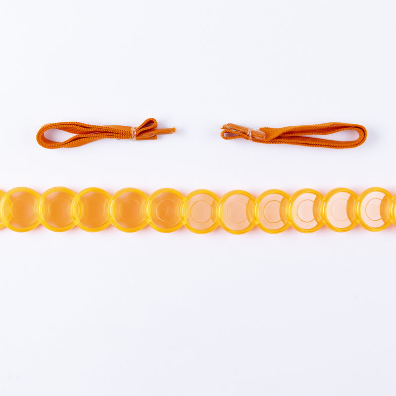 KIT 13 DISCOS + ELASTICO LARANJA NEON TRANSLUCIDO 24MM
