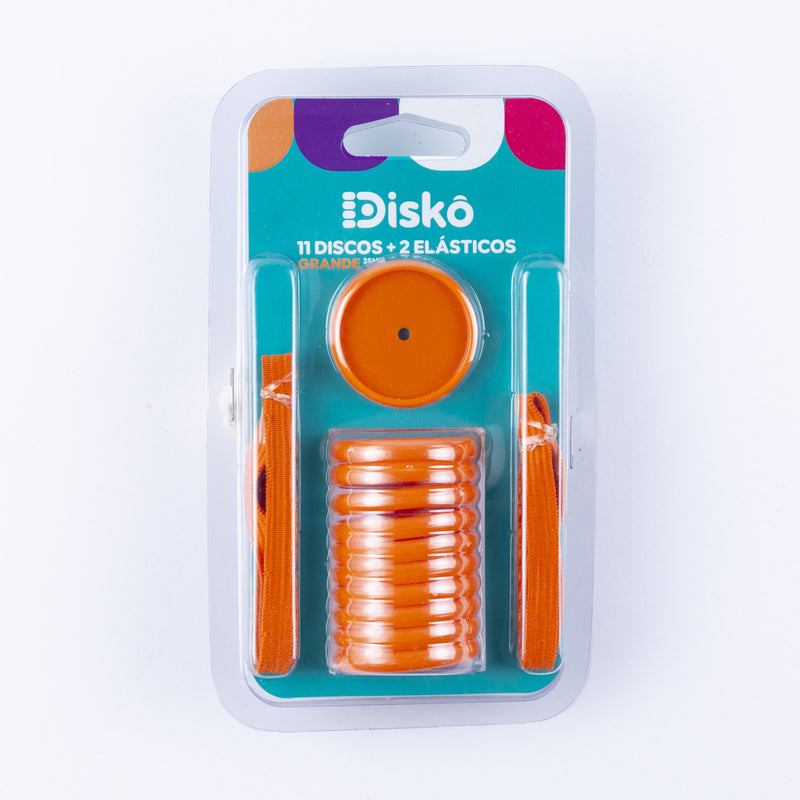 KIT 11 DISCOS + ELASTICO LARANJA 35MM