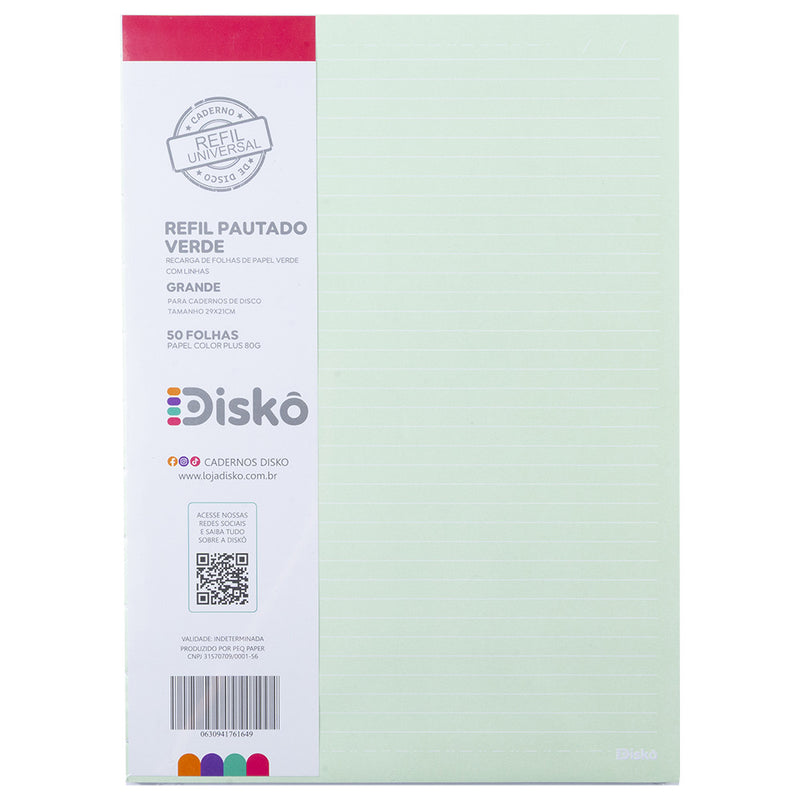 REFIL DISKÔ 50 FOLHAS COLOR VERDE G