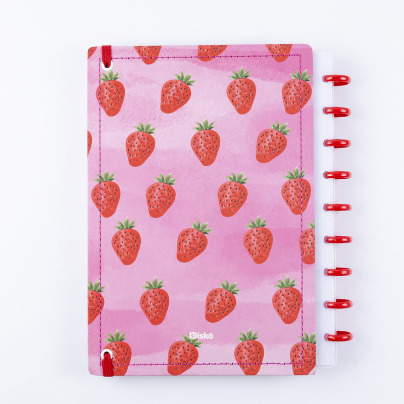 CADERNO DISKÔ AQUARELA MORANGO M