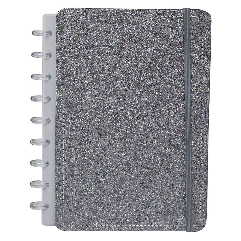CADERNO DISKÔ SHINE PRATA M