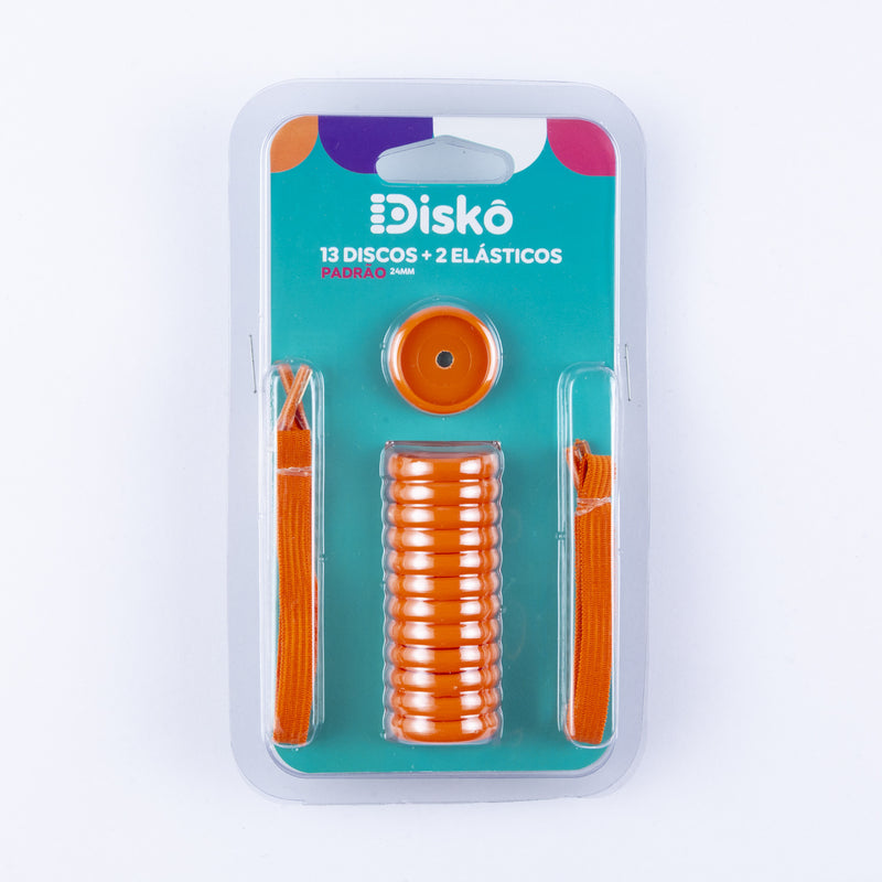 KIT 13 DISCOS + ELASTICO LARANJA 24MM