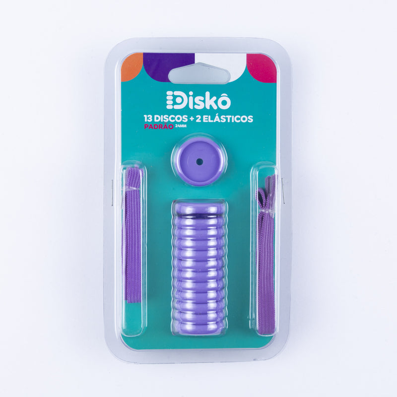 KIT 13 DISCOS + ELASTICO LILAS 24MM