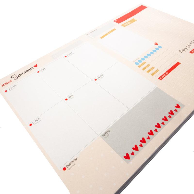 PLANNER DE MESA - CORAÇÕES