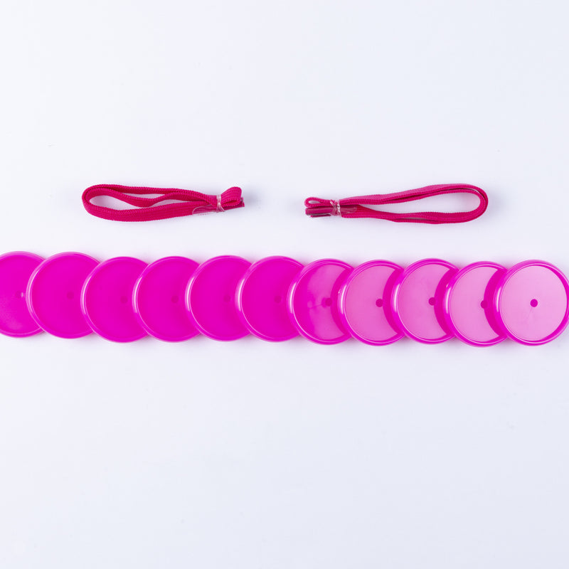KIT 11 DISCOS + ELASTICO PINK 35MM