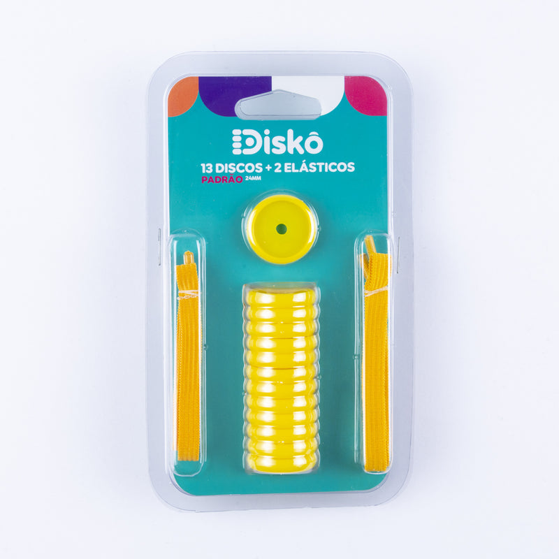 KIT 13 DISCOS + ELASTICO AMARELO CLASSICO 24MM