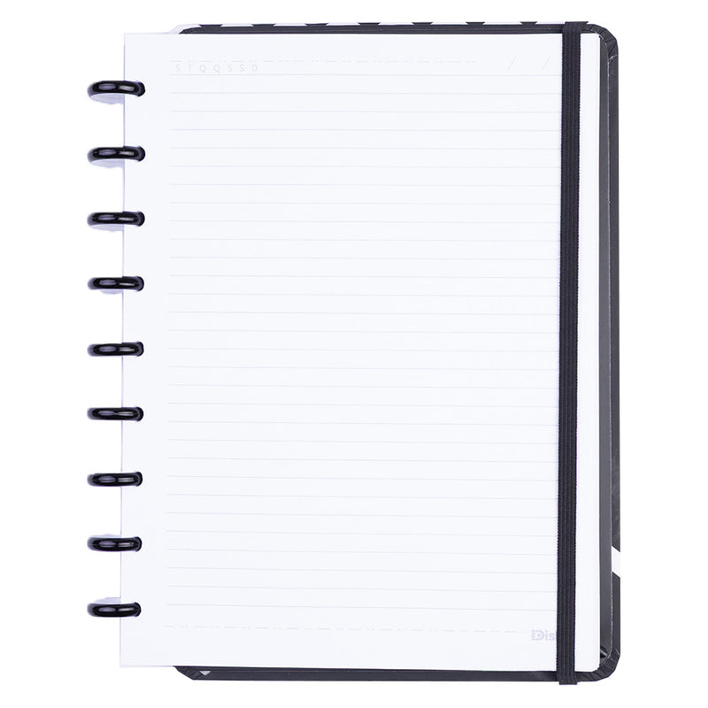 CADERNO DISKÔ CHEVRON NEGRO M