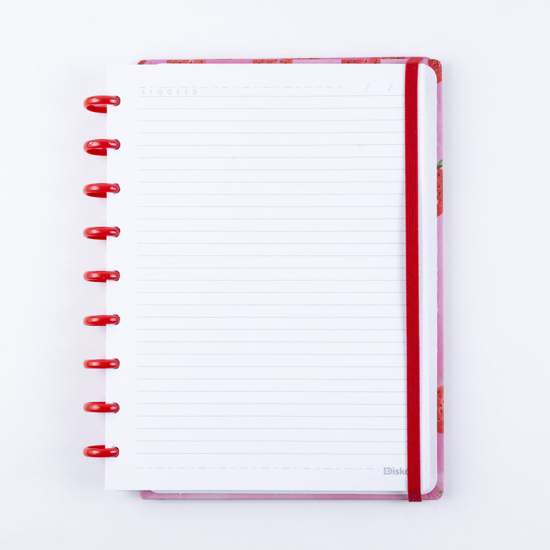 CADERNO DISKÔ AQUARELA MORANGO M