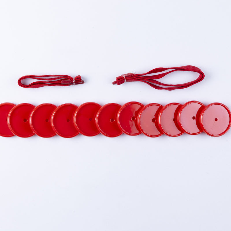 KIT 11 DISCOS + ELASTICO VERMELHO 35MM