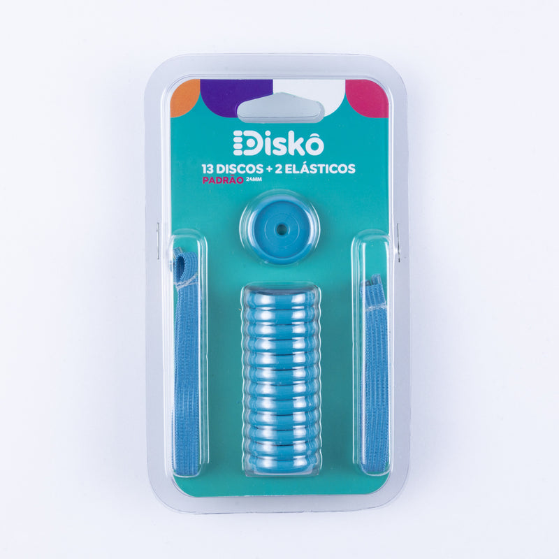 KIT 13 DISCOS + ELASTICO AZUL PACIFICO 24MM