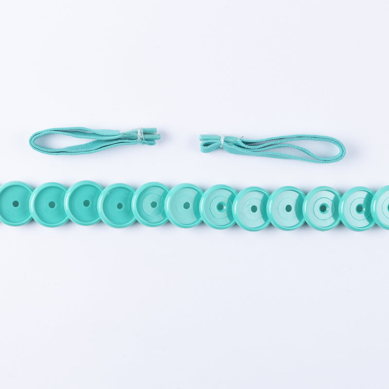 KIT 13 DISCOS + ELASTICO VERDE AGUA 24MM