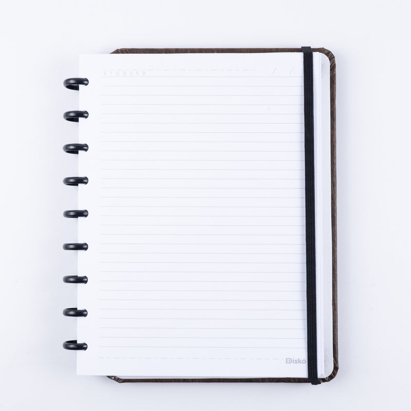 CADERNO DISKÔ COURO BROWN M
