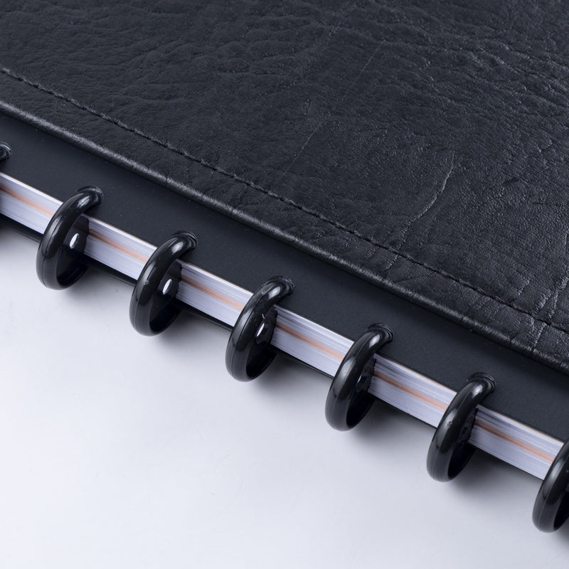 CADERNO DISKÔ COURO BLACK M
