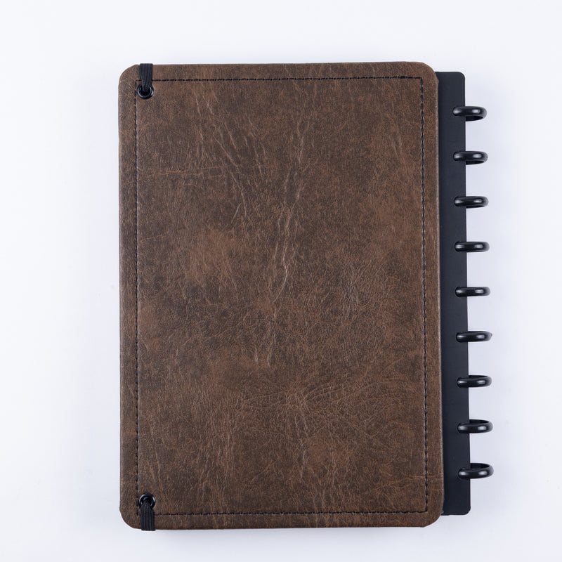 CADERNO DISKÔ COURO BROWN M
