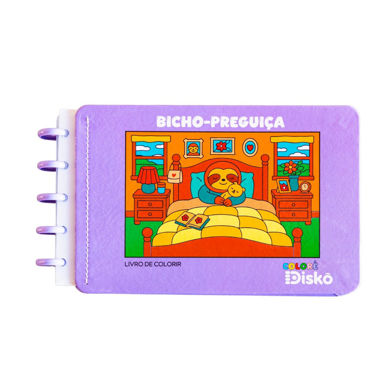 LIVRO COLORIR BICHO PREGUICA DISCO