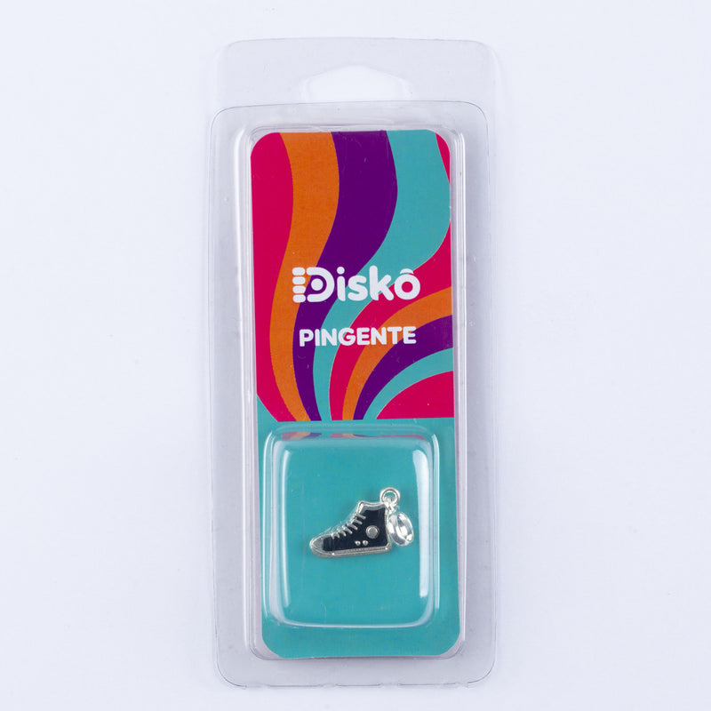 PINGENTE PRATA TENIS PRETO